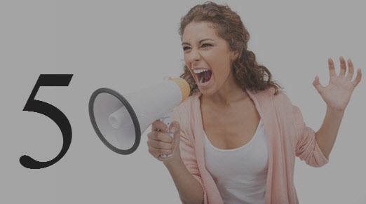 Woman Yelling Into Megaphone